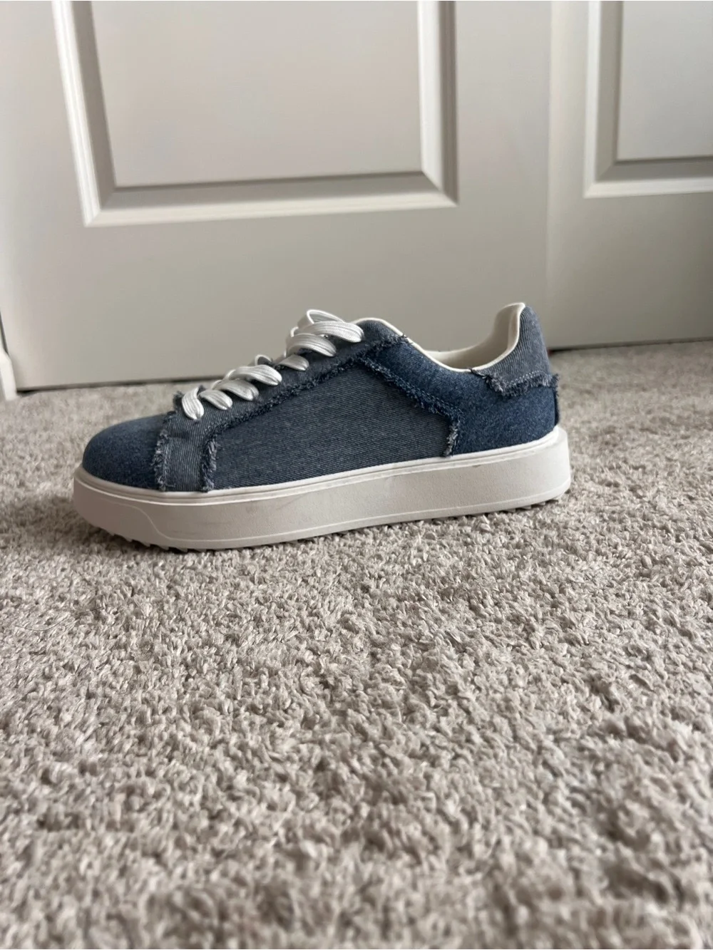 torrid Denim-Look Low-Top Sneakers in Blue with White Soles